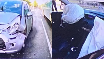 Dois veículos se chocam de frente na orla de Piatã, em Salvador